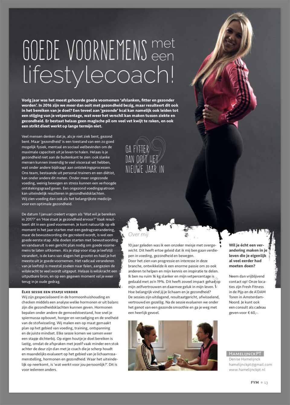 Personal Coaching for Health in FORYOU Magazine